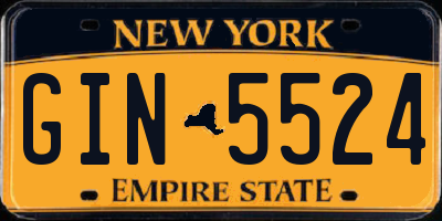NY license plate GIN5524