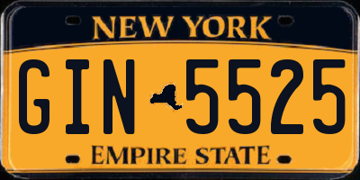 NY license plate GIN5525