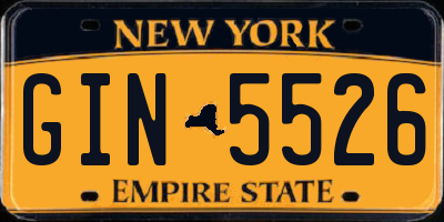 NY license plate GIN5526