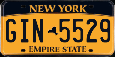 NY license plate GIN5529