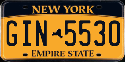 NY license plate GIN5530