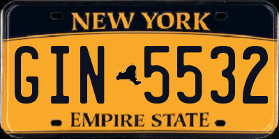 NY license plate GIN5532