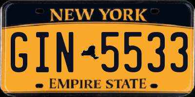 NY license plate GIN5533