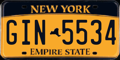 NY license plate GIN5534