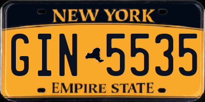 NY license plate GIN5535