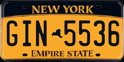 NY license plate GIN5536