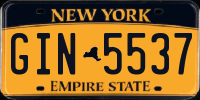 NY license plate GIN5537