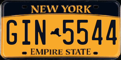 NY license plate GIN5544