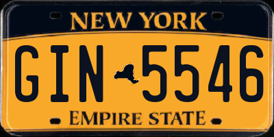 NY license plate GIN5546