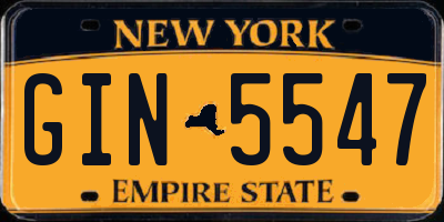 NY license plate GIN5547
