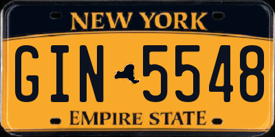 NY license plate GIN5548