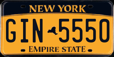 NY license plate GIN5550