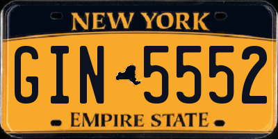 NY license plate GIN5552