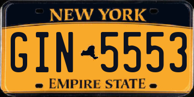 NY license plate GIN5553