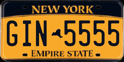 NY license plate GIN5555