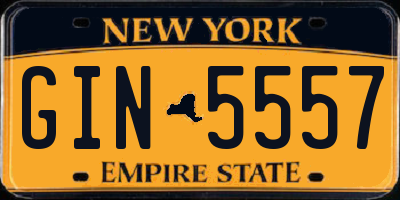 NY license plate GIN5557