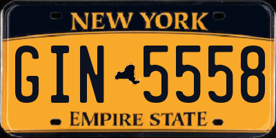 NY license plate GIN5558