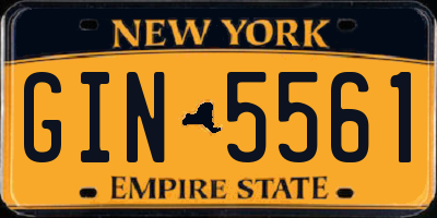NY license plate GIN5561