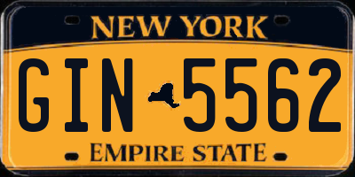 NY license plate GIN5562