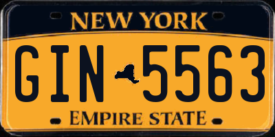 NY license plate GIN5563