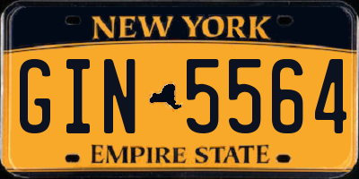 NY license plate GIN5564