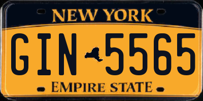 NY license plate GIN5565