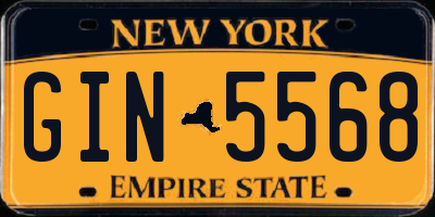 NY license plate GIN5568