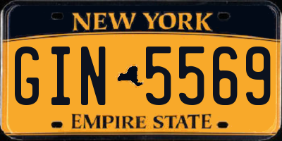 NY license plate GIN5569