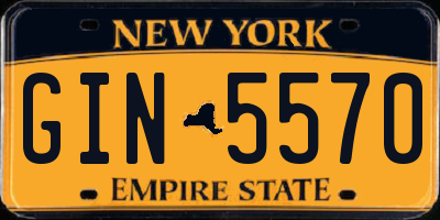NY license plate GIN5570