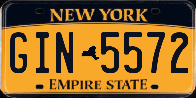 NY license plate GIN5572
