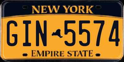 NY license plate GIN5574