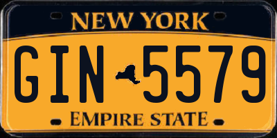 NY license plate GIN5579