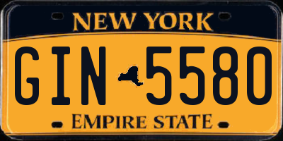 NY license plate GIN5580