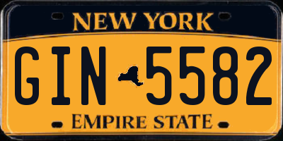 NY license plate GIN5582