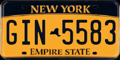 NY license plate GIN5583