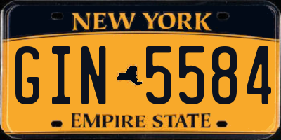 NY license plate GIN5584