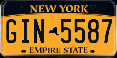 NY license plate GIN5587