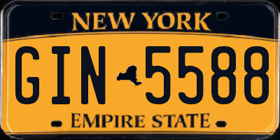 NY license plate GIN5588