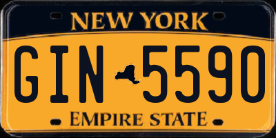 NY license plate GIN5590
