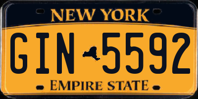 NY license plate GIN5592