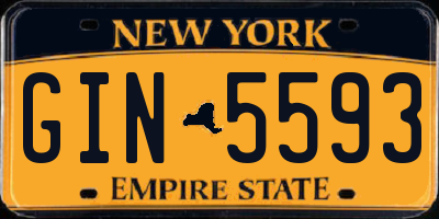 NY license plate GIN5593