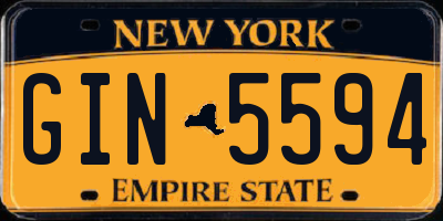 NY license plate GIN5594