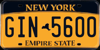 NY license plate GIN5600