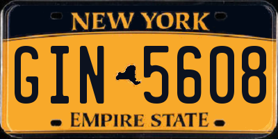 NY license plate GIN5608