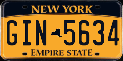 NY license plate GIN5634