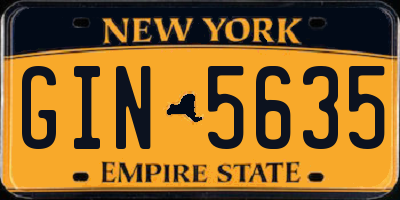 NY license plate GIN5635