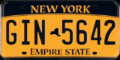 NY license plate GIN5642