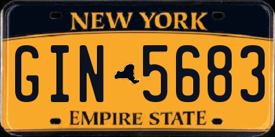 NY license plate GIN5683