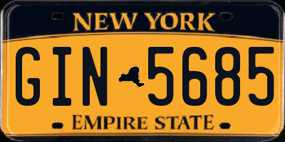 NY license plate GIN5685