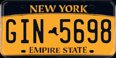 NY license plate GIN5698